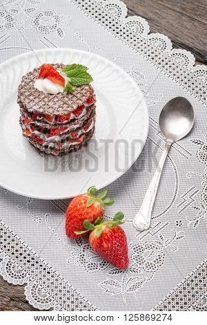 Strawberries Desert With Cream