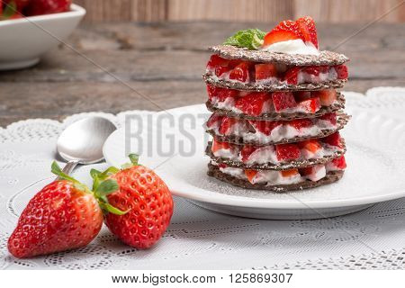 Strawberries Desert With Cream