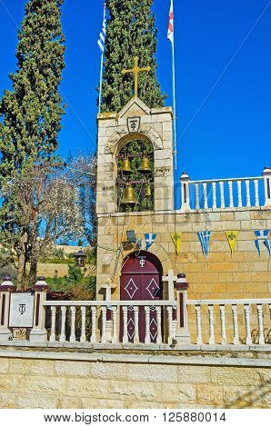 JERUSALEM, ISRAEL - FEBRUARY 16, 2016: Church of Assumption (Mary's Tomb) belongs to the Greek Orthodox Church, that shares possession with the Armenian Orthodox, on February 16 in Jerusalem, Israel.