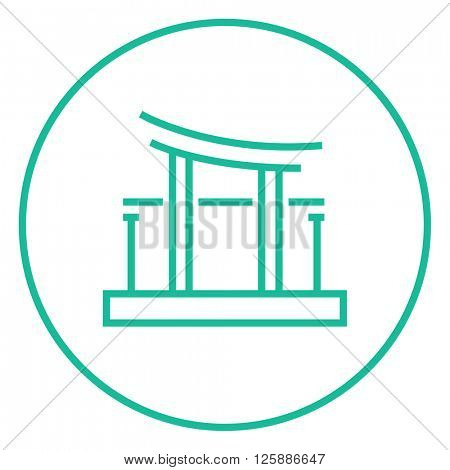 Torii gate line icon.