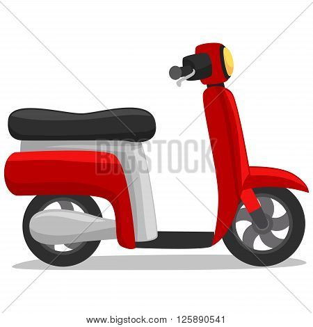 Stock Vector Illustration of a Red Scooter