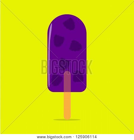 Blackberry Ice Cream with frozen fruits. Frozen fruit dessert.