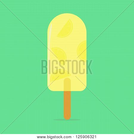 Lemon Ice Cream with frozen fruits.  Frozen fruit dessert.