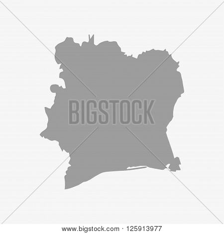 Ivory Coast map in gray on a white background