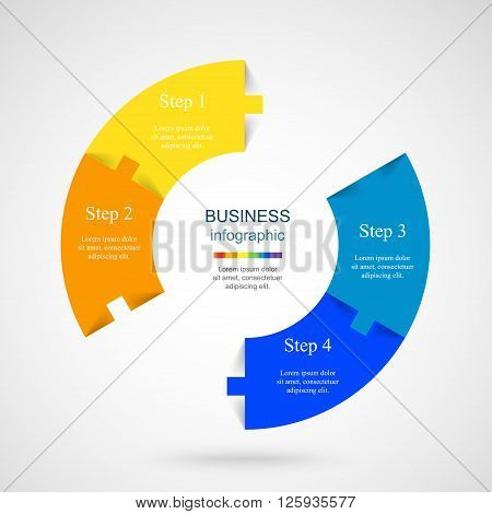 Vector infographic. Template for diagram graph presentation and chart. Business concept with 4 options parts steps or processes.