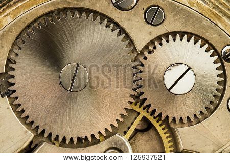 clockwork old mechanical pocket watch, high resolution and detail