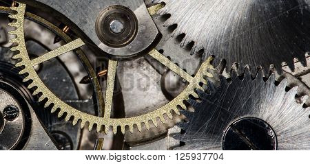 clockwork old mechanical pocket watch, high resolution and detail