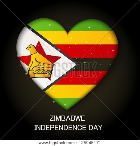 illustration of a Heart for Zimbabwe independence day.