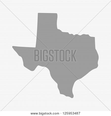 State of Texas map in gray on a white background