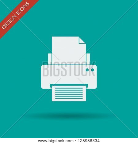 Print icon. Flat design style eps 10