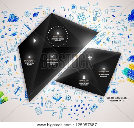 Hand Drawn Style Business Design. Pencil Sketch. Set of application development, web site coding, information and mobile technologies vector icons and elements. Modern collection. Steps and Options.