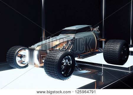 Hot Rod On Illuminated Floor