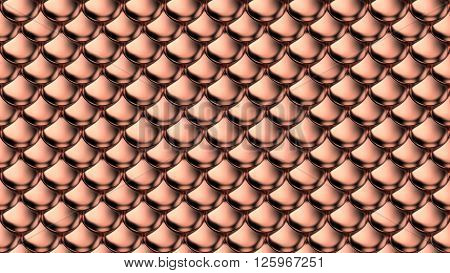 Gold metallic armor scales background. 3d illustation.