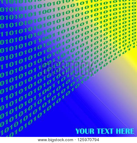 Abstract background with digit numbers one and zero