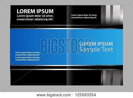Vector template brochure. Vector blue brochure template design