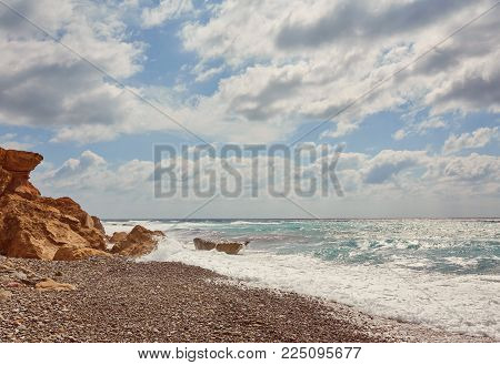 Cyprus - Mediterranean Sea coast. Lara Beach in Paphos district.