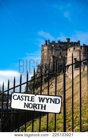 A View To Edinburgh Castle From North Castle Wynd Stairs.