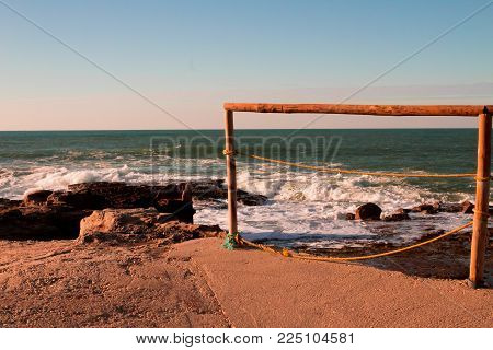 porto dinheiro beach, north lisbon (Portugal) on a sunny day