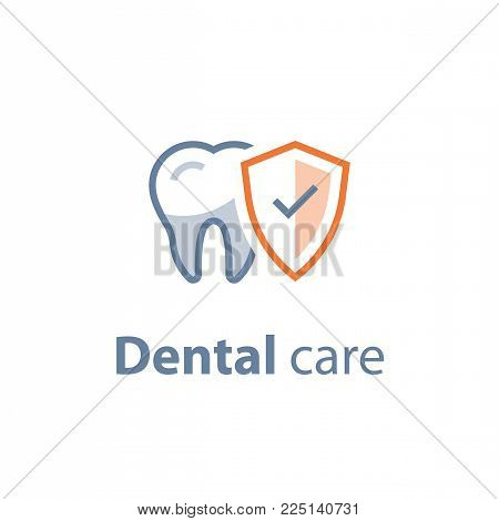 Dental care, prevention check up, hygiene and treatment, stomatology services, vector icon set
