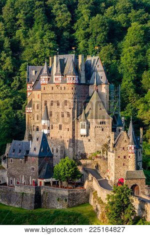 Burg Eltz castle in Rhineland-Palatinate state, Germany. Construction started	prior to 1157.