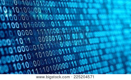 digital binare code background. 3d illustration