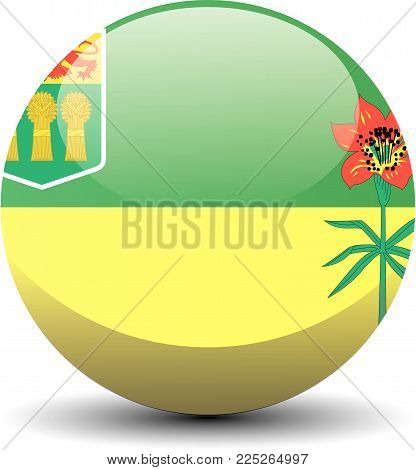 Saskatchewan national circle button flag background texture. Vector illustration.