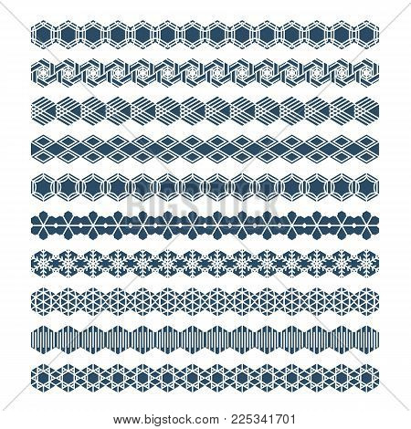 hexagon geometric pattern brush sets , ornament  , object