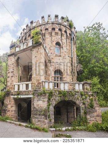 Abandoned castle in the Valley Narzanov. Zol'skiy district, Karachay-Cherkessia, Russia.