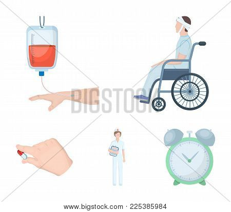 Invalid With Trauma, Blood Transfusion, Doctor, Medication In The Hands Of A Doctor. Medicineset Col