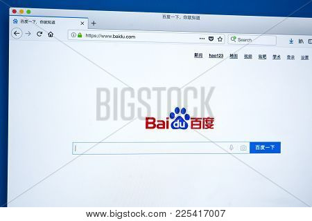 London, Uk - January 10th 2018: The Homepage Of Baidu.com - The Chinese Web Services Company And One