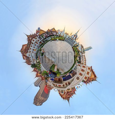 360 Panorama Of Wat Yannawa Public Landmark In Thailand