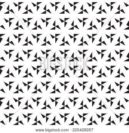 Seamless Black - White Geometric Pattern Vector Illustration