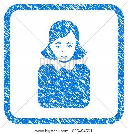 Bureaucrat Woman Rubber Seal Stamp Watermark. Icon Vector Symbol With Grunge Design And Unclean Text
