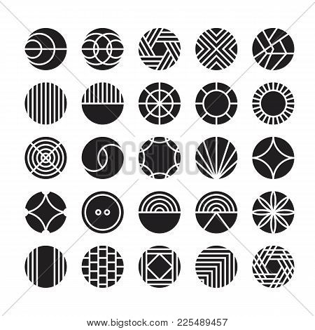 Circle Geometric Vector Icon , Ornament Design Set
