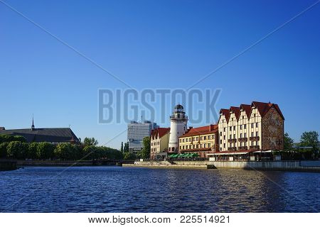 Kaliningrad, Russia - May 11, 2016: The Modern Landmark Of The City With The Lighthouse And Building