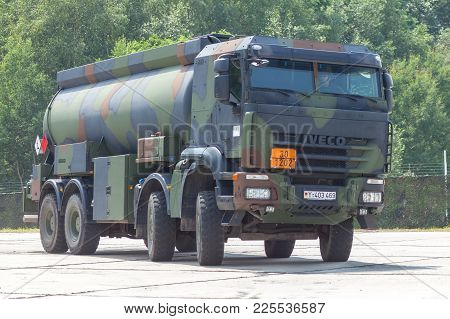 Burg / Germany - June 25, 2016: German Military Iveco 8x8 Tanker At Open Day In Barrack Burg