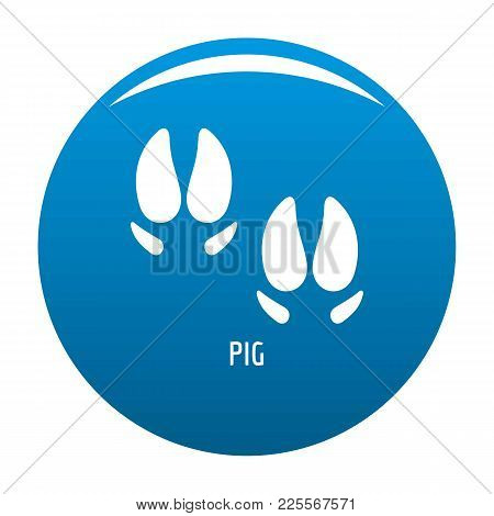 Pig Step Icon Vector Blue Circle Isolated On White Background
