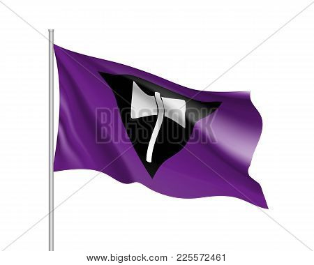Lesbian Feminist Movement Lgbt, Realistic Banner. Flag Of Sexual Minorities, Gays And Lesbians. Vect