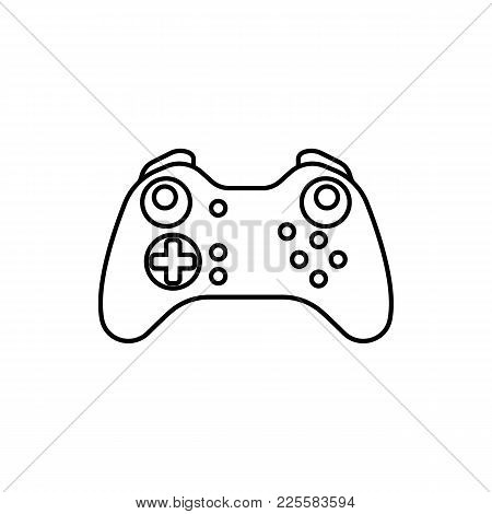 Remote Control Outline Icon Isolated On White Background. Remote Control Object For Outline Design, 