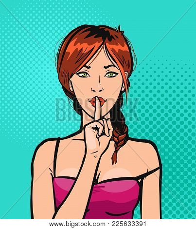 Portrait Of Beautiful Girl Or Young Woman In Pop Art Retro Comic Style. Cartoon Vector