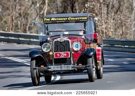 Adelaide, Australia - September 25, 2016: Vintage 1928 Chevrolet National Utility (ute) Driving On C