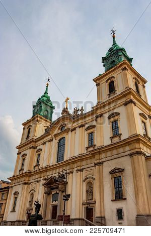 Warsaw, Poland - June 12, 2012: Facade Of Holy Cross Church In Warsaw