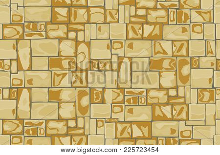 Stone Wall Background Seamless Pattern, Vector Illustration