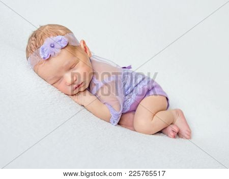 Beautiful newborn baby girl sleeping