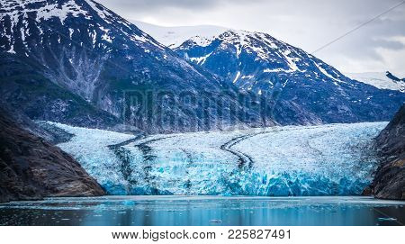 Sawyer Glacier At Tracy Arm Fjord In Alaska Panhandle