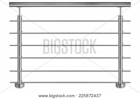 Modern Banister Stainless Steel Isolated On White Background