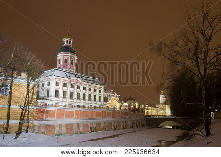 January Evening At The Alexander Nevsky Lavra. Saint-petersburg, Russia