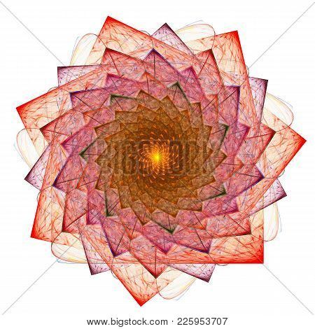 Cabbalistic Star. Rotation Of Polygons. 3d Surreal Illustration. Sacred Geometry. Mysterious Psyched