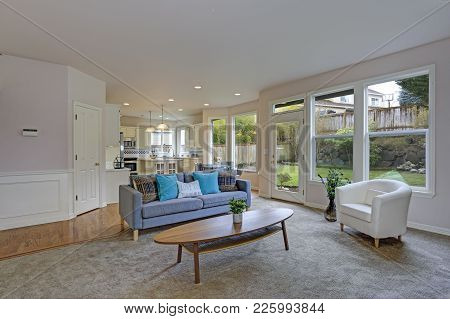 Welcoming Family Room In Neutral Colors