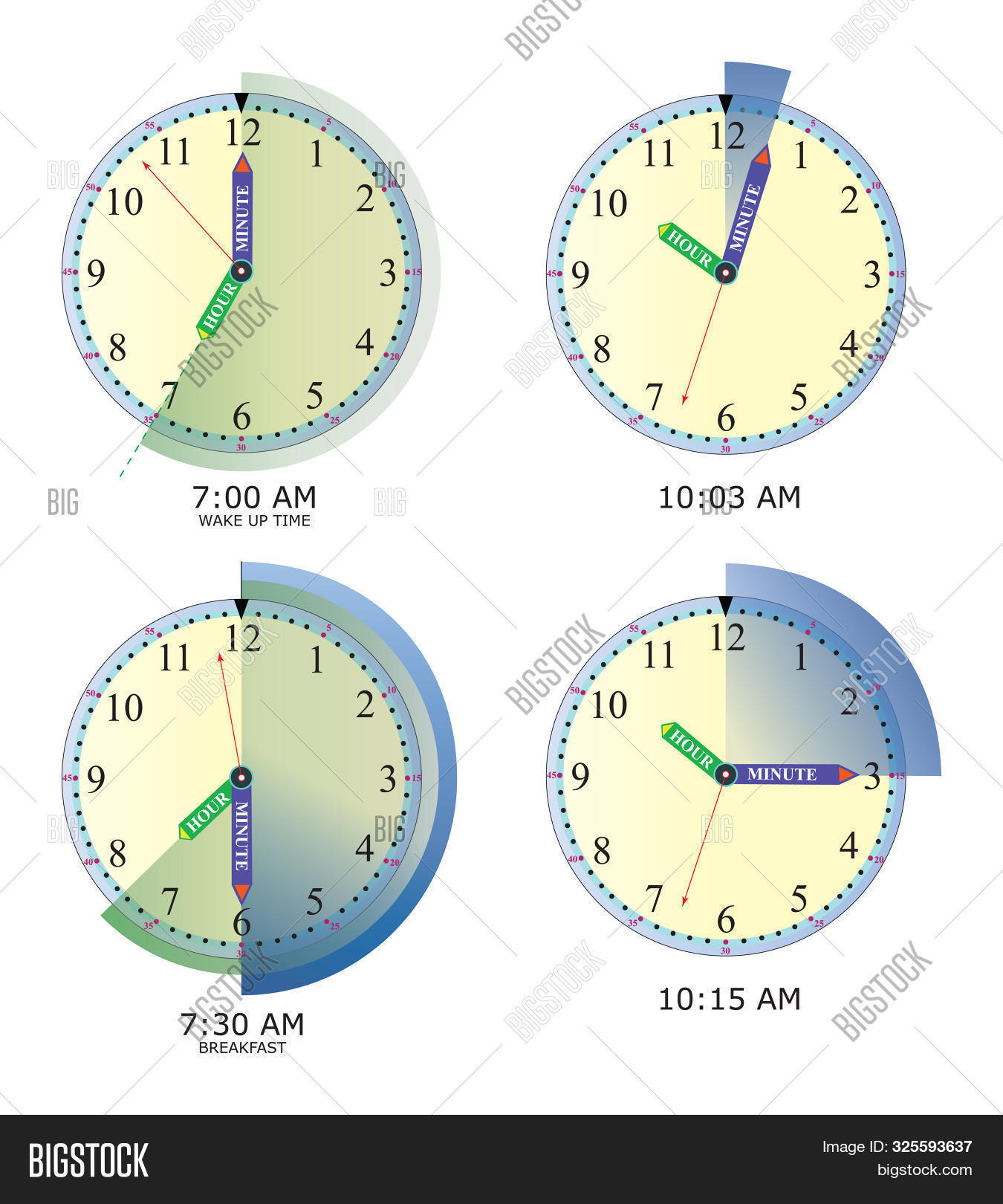Four Examples Clock. Image & Photo (Free Trial) Bigstock